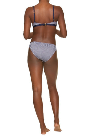 DRAPER JAMES X HELEN JON BANDED BRALETTE-NAVY GINGHAM