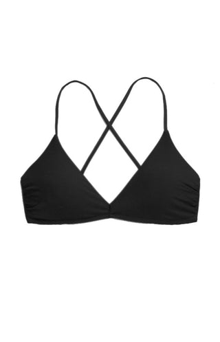 LACE BACK BRALETTE-BLACK