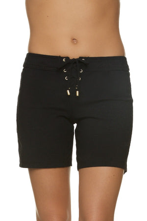 7" LACE-UP BOARD SHORT - BLACK