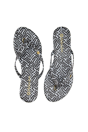 VEGAN FLIP FLOPS-BLACK-WHITE