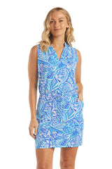 SANIBEL DRESS-BLUE GROTTO