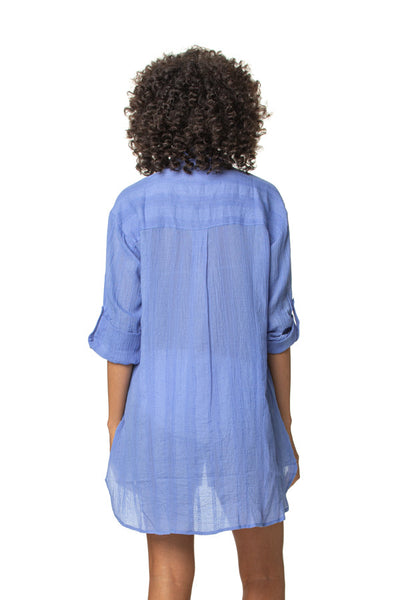 RELAXED SHIRT DRESS-BLUE PERIWINKLE