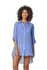 RELAXED SHIRT DRESS-BLUE PERIWINKLE