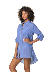 RELAXED SHIRT DRESS-BLUE PERIWINKLE