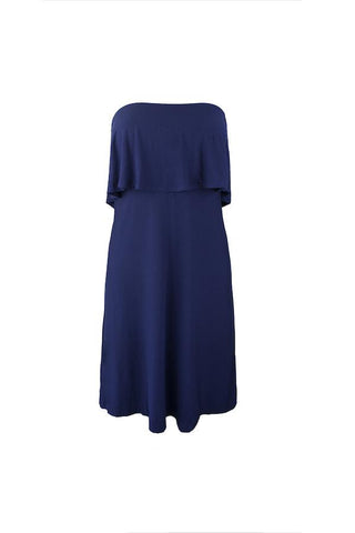 KIMBERLY BANDEAU DRESS-NAVY