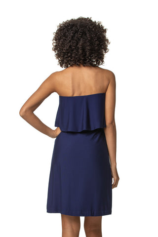 KIMBERLY BANDEAU DRESS-NAVY