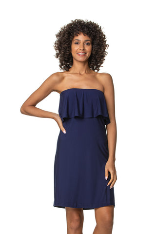KIMBERLY BANDEAU DRESS-NAVY