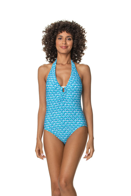 Paradise One-Piece  |  Textured Peacock