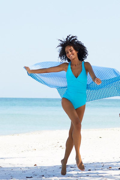 PARADISE ONE-PIECE-TEXTURED PEACOCK