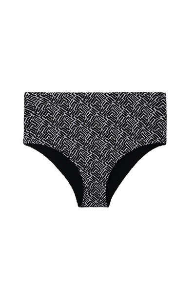REVERSIBLE HIGH WAISTED BOTTOM-SUNSET KEY-BLACK