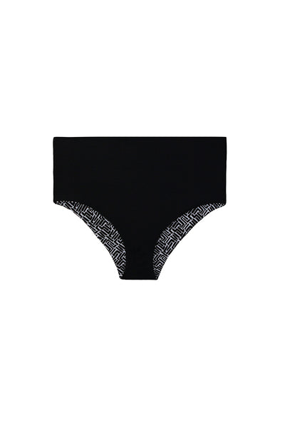 REVERSIBLE HIGH WAISTED BOTTOM-SUNSET KEY-BLACK