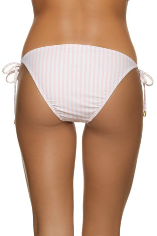STRING BIKINI BOTTOM-PINK AND WHITE STRIPE