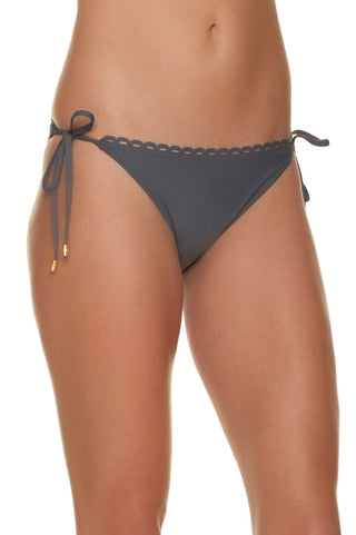 SCALLOPED STRING BIKINI BOTTOM-MINERAL