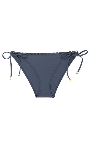 SCALLOPED STRING BIKINI BOTTOM-MINERAL
