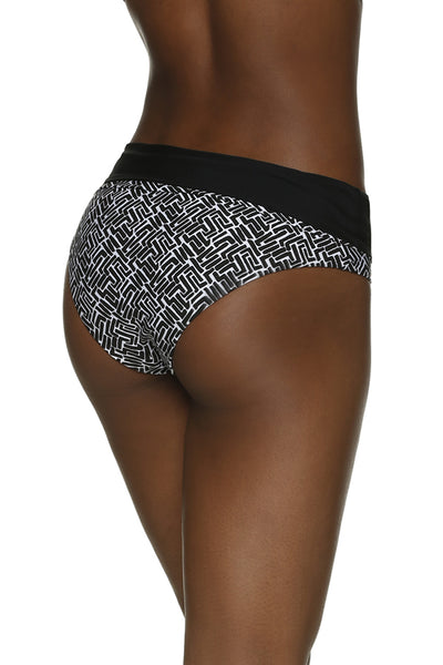 REVERSIBLE HIGH WAISTED BOTTOM-SUNSET KEY-BLACK