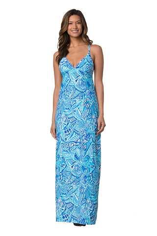 GYPSY DRESS-BLUE GROTTO