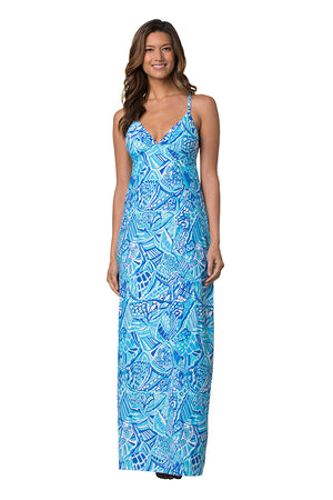 GYPSY DRESS-BLUE GROTTO