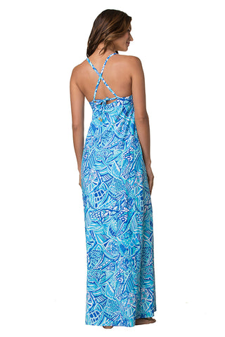 GYPSY DRESS-BLUE GROTTO