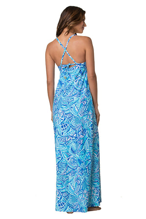 GYPSY DRESS-BLUE GROTTO