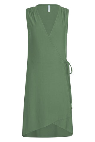 PALOMA WRAP DRESS-FATIGUE SOLID