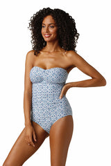 TWIST BANDEAU ONE-PIECE-HERITAGE TILE