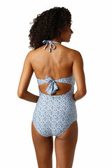 TWIST BANDEAU ONE-PIECE-HERITAGE TILE